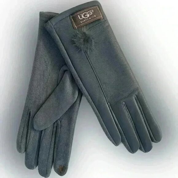 UGG blue leather gloves - Picture 1 of 3